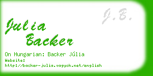 julia backer business card